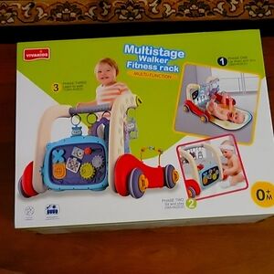 VivaKids multistage walker fitness rack Lie & play/sit to play/learn NEW …